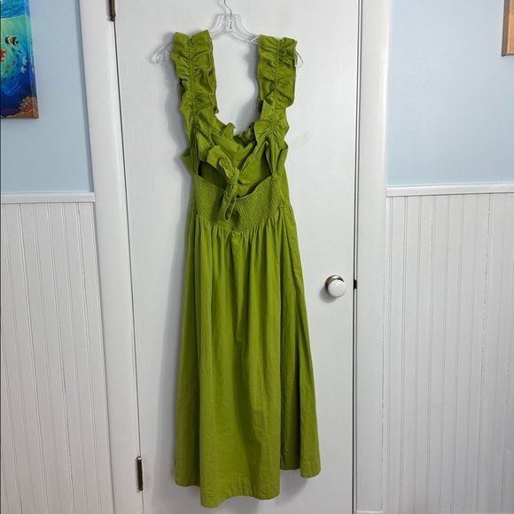 Free People Free Est Ruffle It Up Midi Dress Green - Picture 8 of 13